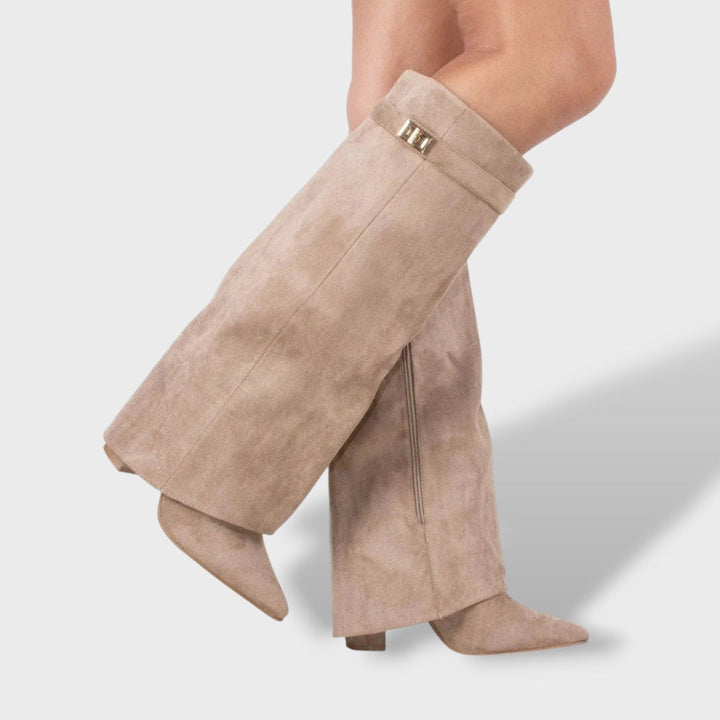Botas Altas Mujer Clásicas de Ante Elegantes