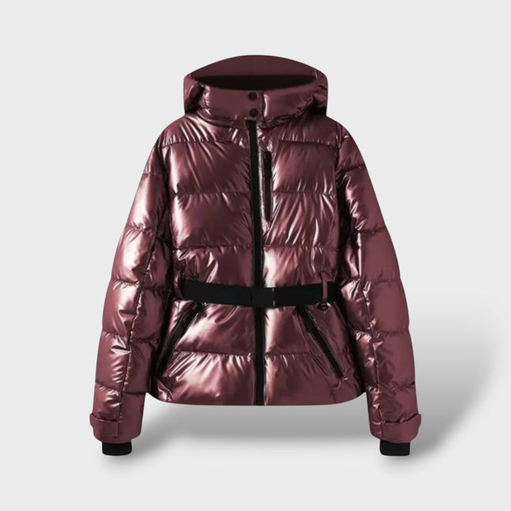 Chaqueta Acolchada con Cinturón Impermeable