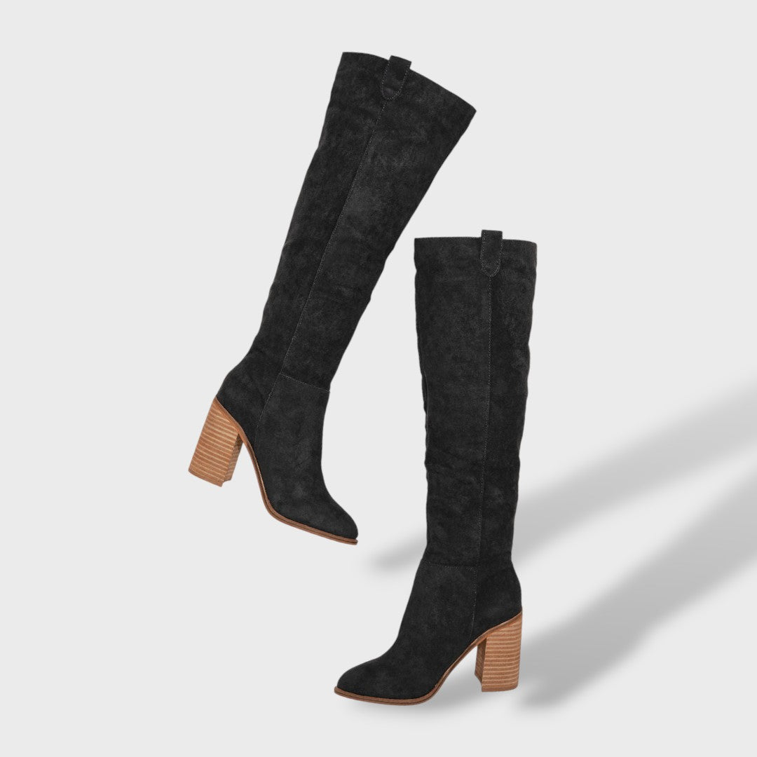 Botas Slouch Mujer Ante con Tacón