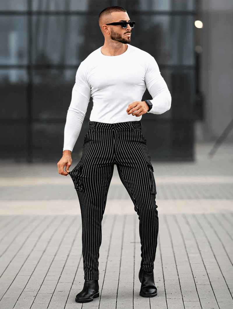 Vittorio Pantalones Slim Fit - Negro