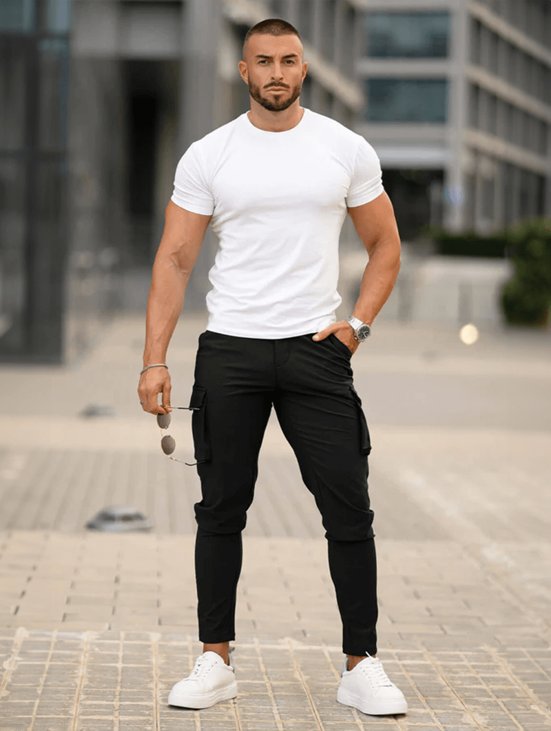 Franco Pantalones Cargo - Negro