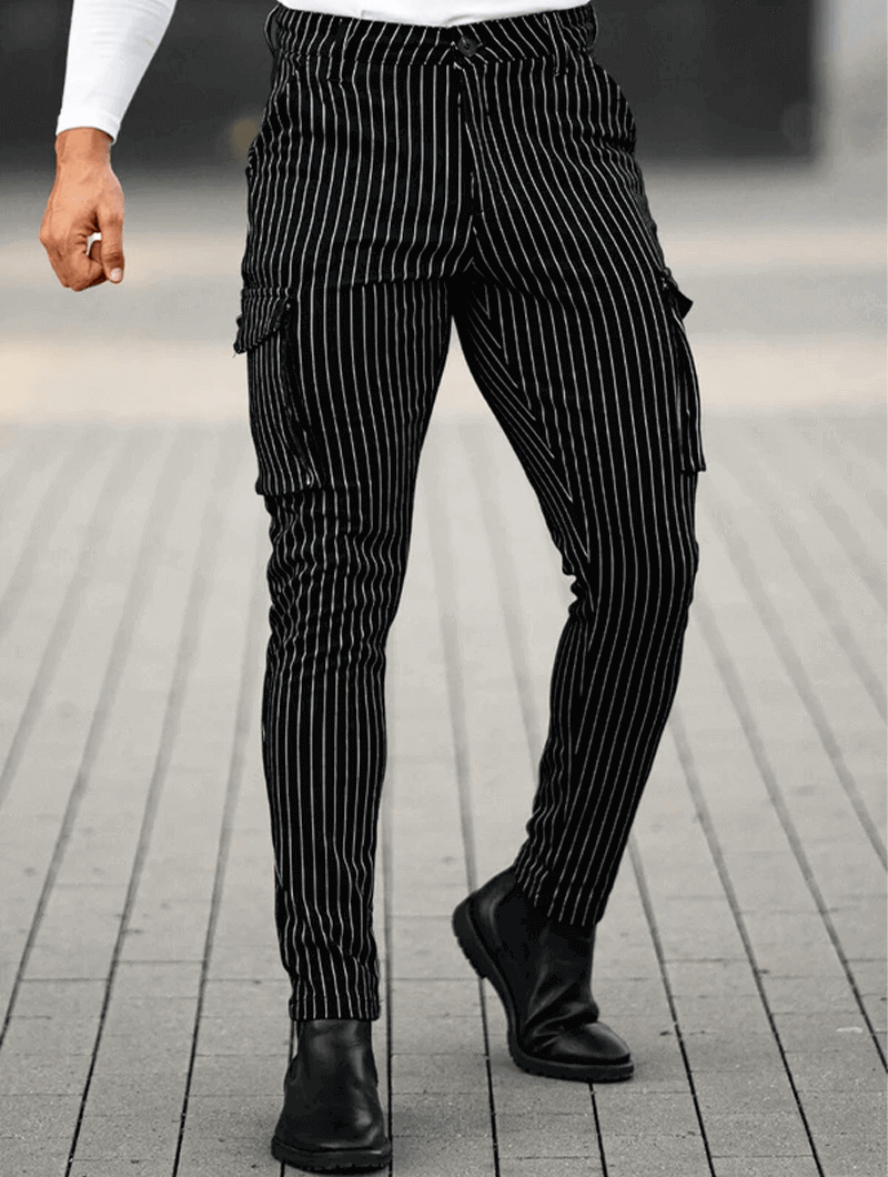 Vittorio Pantalones Slim Fit - Negro