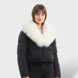 Chaqueta de Invierno Mujer con Cuello de Piel