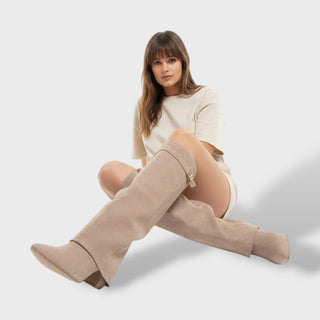 Botas Altas Mujer Clásicas de Ante Elegantes