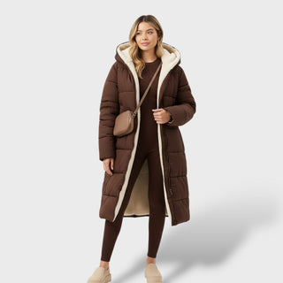 Abrigo reversible negro mujer invierno