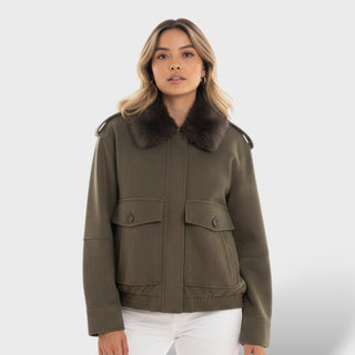 Abrigo casual con cuello desmontable mujer