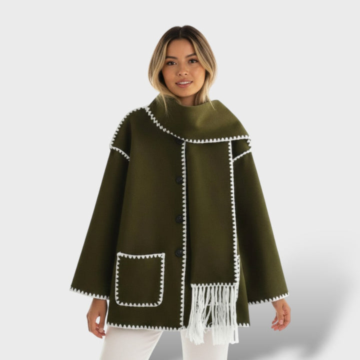 Abrigo Mujer Invierno Cuello Envolvente