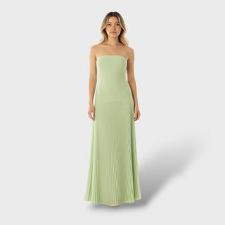 Vestido maxi elegante sin mangas con cintura caída
