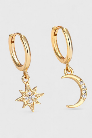 Pendientes Celestiales de Estrella y Luna