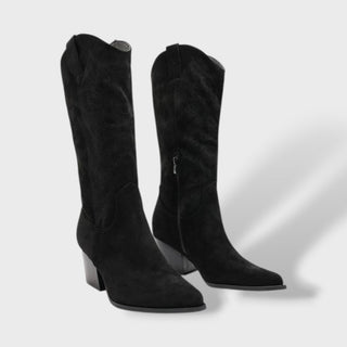 Botas Cowboy Mujer Media Caña Tacón Ancho Bordadas
