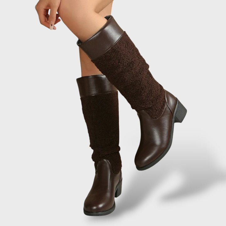 Botas Mujer Largas Retro Tacón Grueso