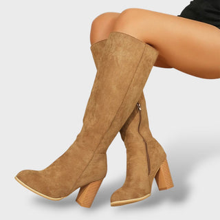 Botas Cowboy Mujer Ante Tacón Alto